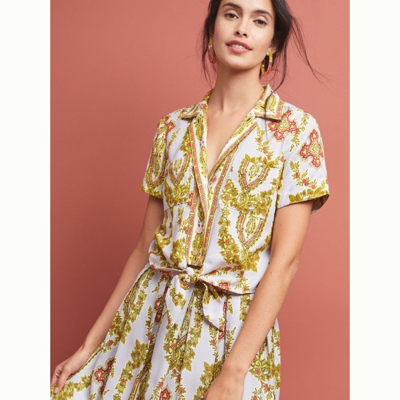Anthropologie Tops - Anthropologie Maeve Echarpe Scarf Front Tie Top
